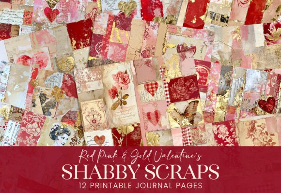 Download Shabby Journal Patterns Valentine's Day - Shabby Collection