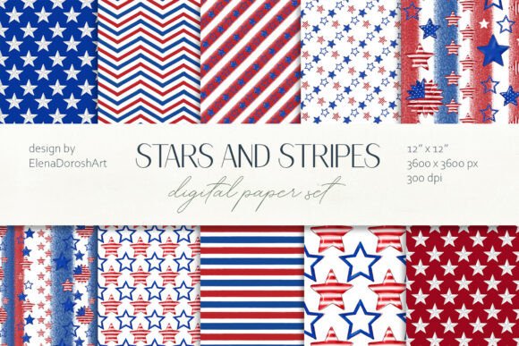 Download Stars and Stripes Seamless Pattern Set - Stripes Collection