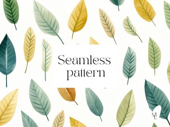 Download Watercolor Leaves Pattern on White - White Collection