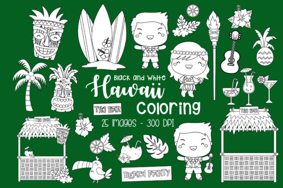 Download Black and White Hawaii Luau Culture - White Collection