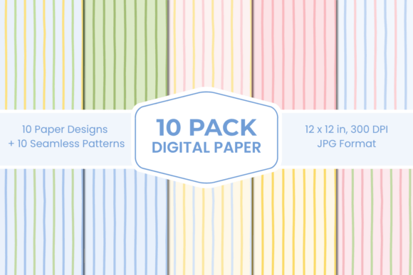 Download Pastel Easter Stripes Digital Paper Pack - Stripes Collection