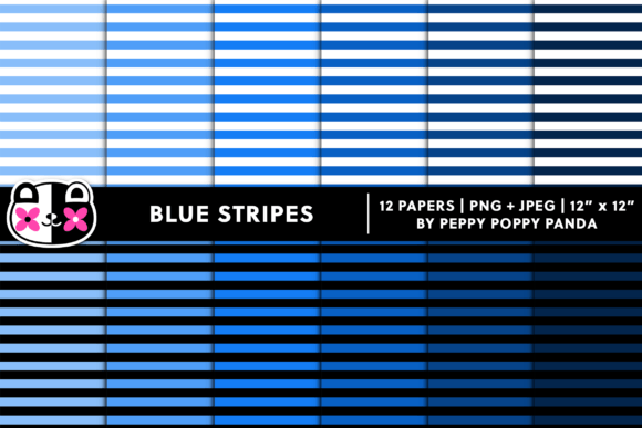 Download Cute Blue Stripes Pattern Digital Paper - Stripes Collection