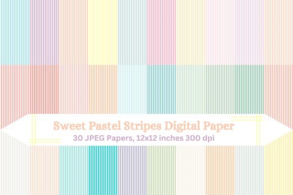 Download Sweet Pastel Stripes Digital Paper - Stripes Collection