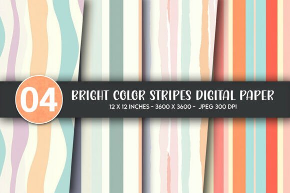 Download Bright Color Stripes Digital Paper - Stripes Collection