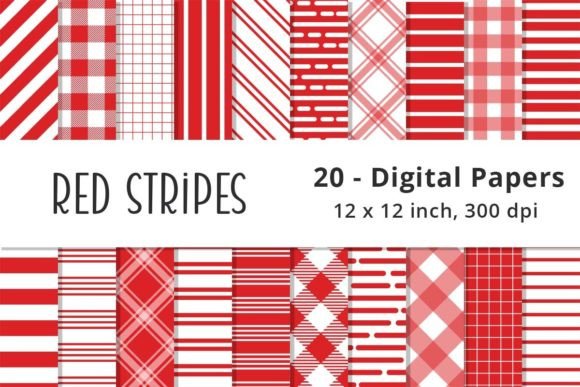 Download Red Stripes Background Digital Papers - Stripes Collection