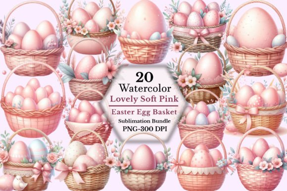 Download Lovely Soft Pink Easter Egg Basket - Easter egg Collection