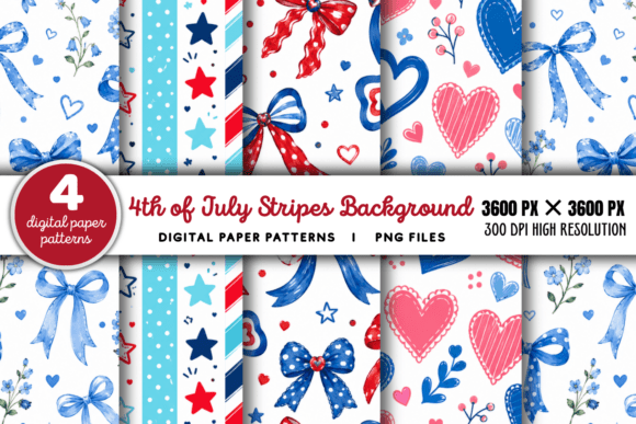Download 4th of July Stripes Digital Paper 2 - Stripes Collection