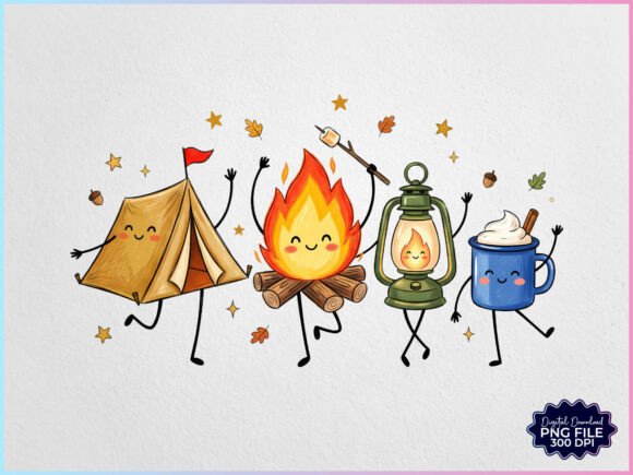 Download Camping Doodles Characters PNG - Characters Collection